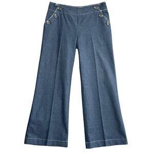 ROBERT LEWIS Women’s Size 10 Dark Wash Wide Leg Denim-Look Pants